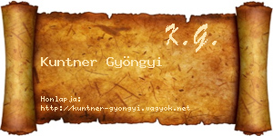 Kuntner Gyöngyi névjegykártya