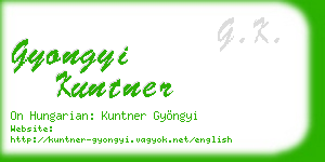 gyongyi kuntner business card