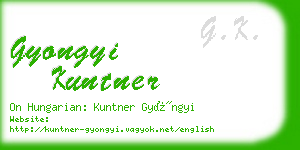 gyongyi kuntner business card
